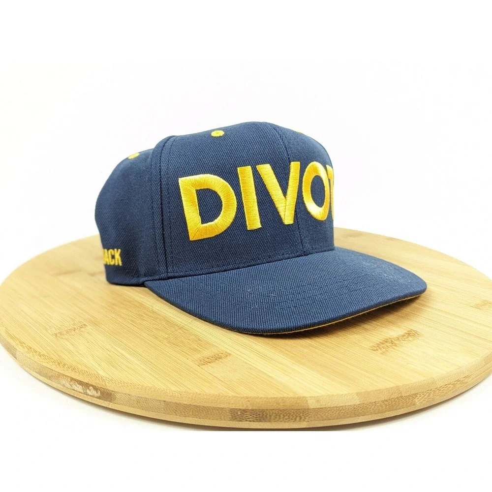 Drive Shack‎ Divot Snapback Hat Navy Yellow Embroidered Blue Yellow Adjustable